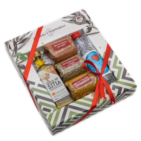 Κουτί Ελαιόλαδο 60ml & 3 Μπαχαρικά & Ούζο 50ml