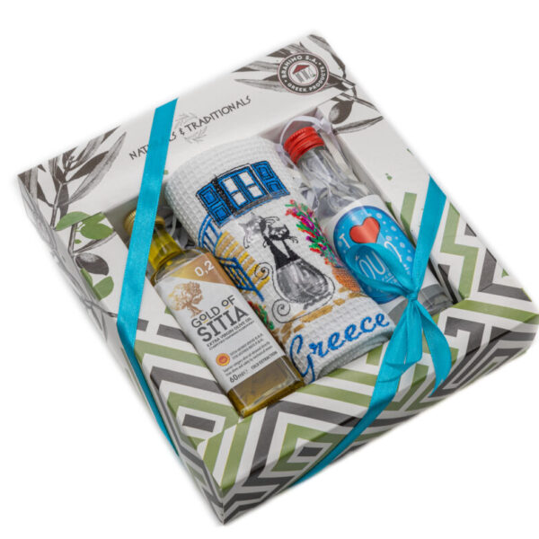 Κουτί Ελαιόλαδο 60ml & Μικρή Πετσέτα & Ούζο 50ml