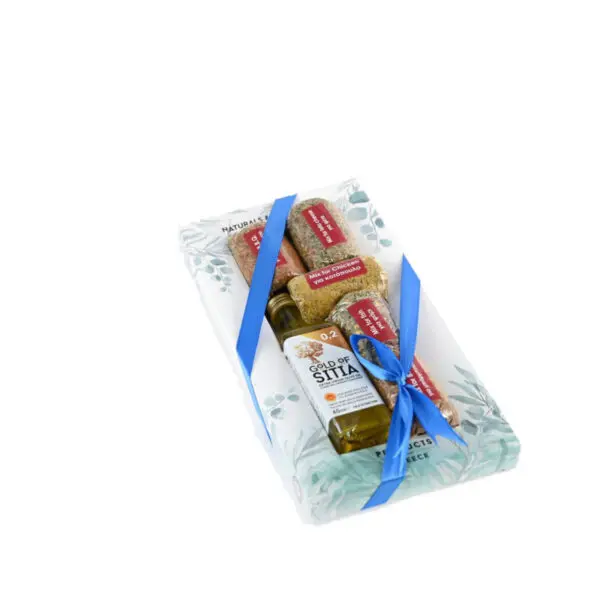 Κουτί 5 φάκελα μπαχαρικά & Ελαιόλαδο 60gr