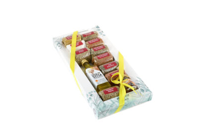 Κουτί 10 φάκελοι μπαχαρικά & Ελαιόλαδο 60ml & Μέλι 40gr