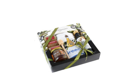 Κουτί 3 μπαχαρικά & Μικρή Πετσέτα & Ελαιόλαδο 100ml & Μέλι 120gr