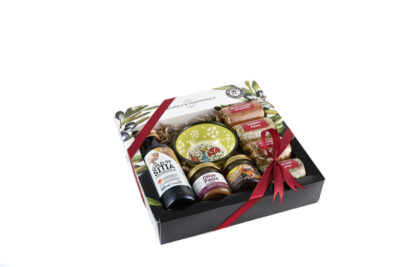 Κουτί  4 Μπαχαρικά &  Μπολ & Πατέ ελιάς 40gr & Μέλι 40γρ & Ελαιόλαδο 100ml