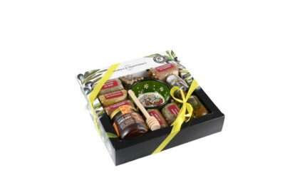 Κουτί  6 Μπαχαρικά & Ελαιόλαδο με βότανα 40ml & Μπολ & Μέλι 120gr