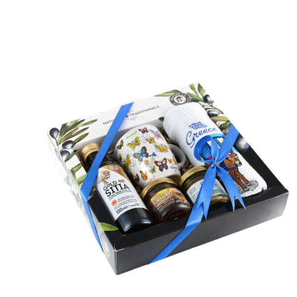 Κουτί  Ελαιόλαδο 100ml & Πάτέ Ελιάς 40gr & Μέλι 40gr & Κούπα & Μικρή Πετσέτα