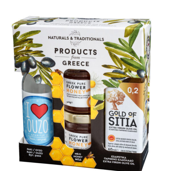 Brahimo_Packets (3 of 5) Ούζο 50ml - Μέλι 40+40gr - Ελαιόλαδο 60ml